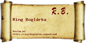 Ring Boglárka névjegykártya